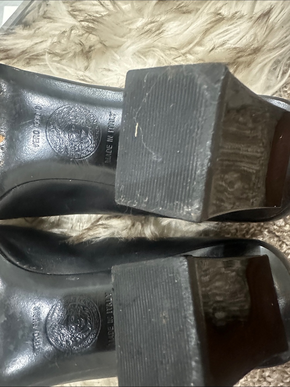 VERSACE Black Leather Square-Toe Loafers with Silver VERSACE Medusa Accent - Picture 8 of 8